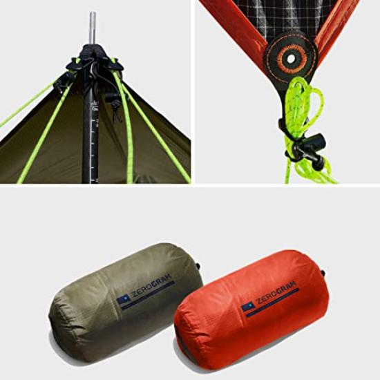 ZEROGRAM Minimalist Recta Tarp Recta Lightweight Tarp 350 X 290 UV Light Highly Water Easy To Set Up and Take Guy Line Pegs Included (RED) /