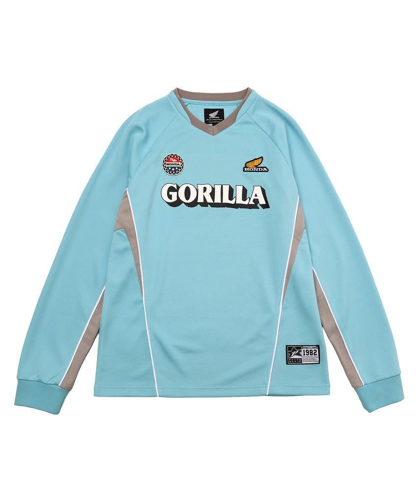 PHYPS MOTORCYCLE Motorcycle Artwork Color Block Long Sleeve Light Blue