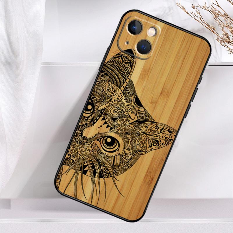 Handyhülle mit natürlichem Bambus-Holzmuster-Druck für iPhone 16 15 14 12 11 13 Pro Max 7 8 Plus X XR XS Max 13 12 Mini Cover