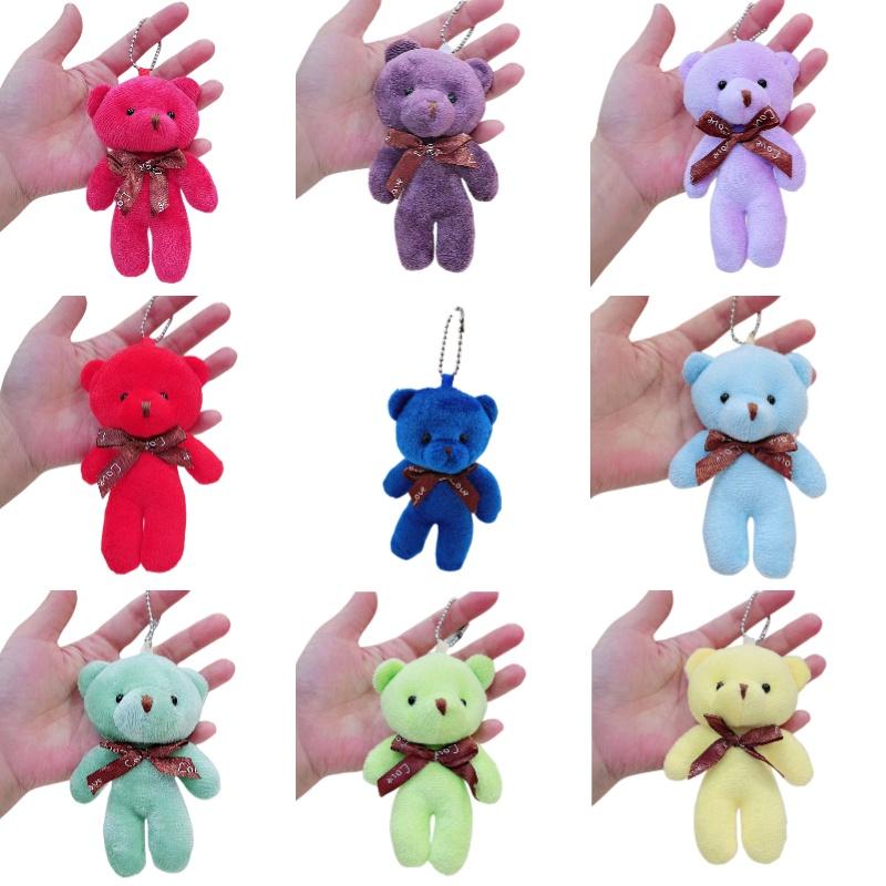 Animal Shaped Pp Cotton Stuffed Teddy Bear Keychain