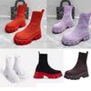  Casual Stretch Fabric Platform Boots Fashion Slip-On Women Ankle Boots Knitted Sock Platform Shoes Sports Short Boots Plus Sizes 43