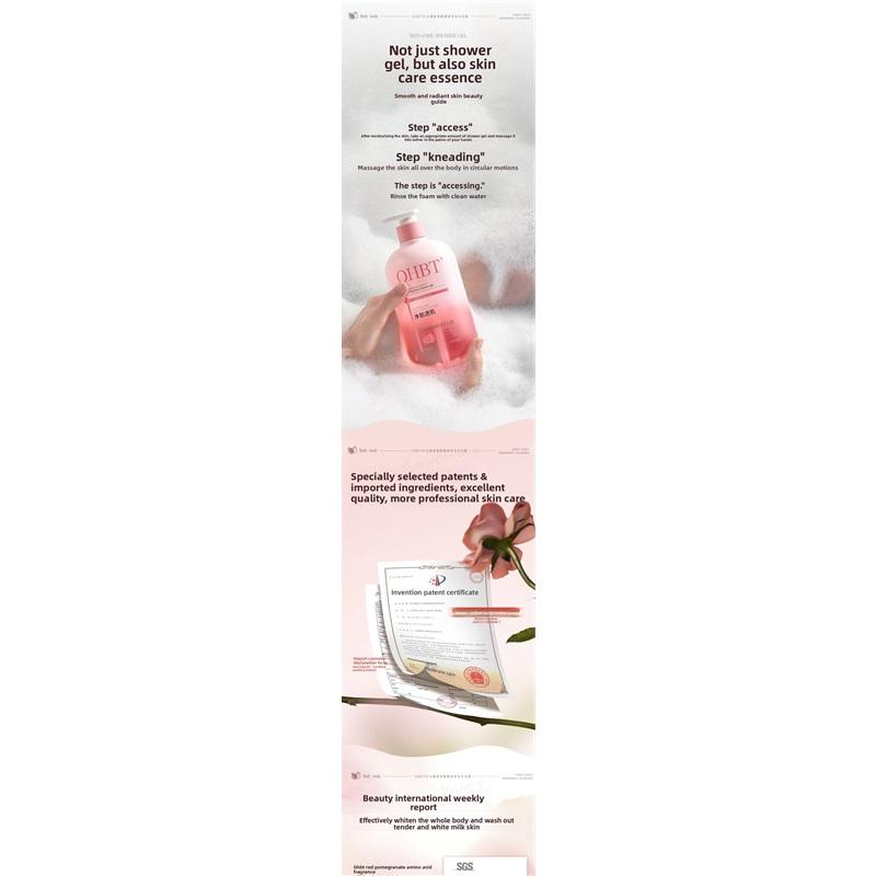 OHBT 500ml Pomegranate Salicylic Acid Shower Gel, Gentle Cleansing Nourish Body Wash, Fragrance Moisturizing Bath Lotion Gel
