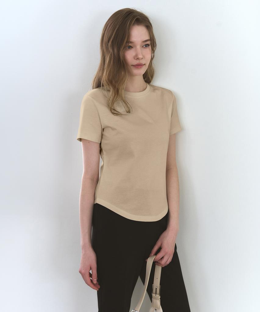 Deuloupisumeon Supima Silket Slim Short Sleeve T-Shirt [Cream]