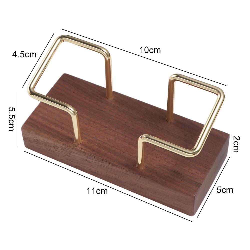 Tabletop Shelf Business Card Holder Walnut Wood Beech Wood Cards Display Stand Card Storage Metal Card Organizer
