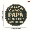 Mfoever Dads Workshop Aluminum Sign Vintage Round Plaque for Garage Man Cave or Fathers Day