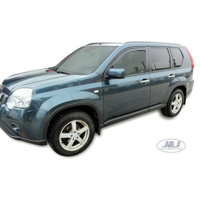 Air Deflectors - J&J AUTOMOTIVE - Nissan X-Trail - Smoked - Reinforced Acrylic - Easy Installation