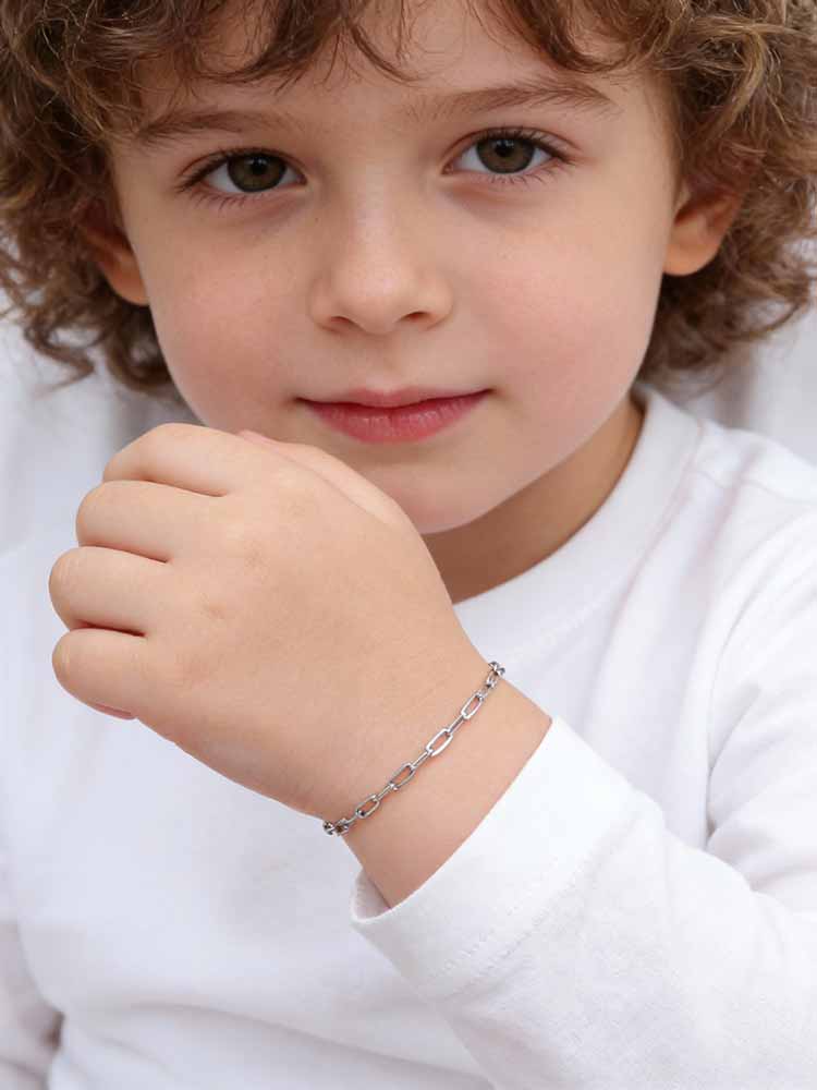 Fashion Link Chain Bracelet for Baby,Never Fade Stainless Steel Adjustable Wristband,Minimalist Hip Hop Jewelry Gift