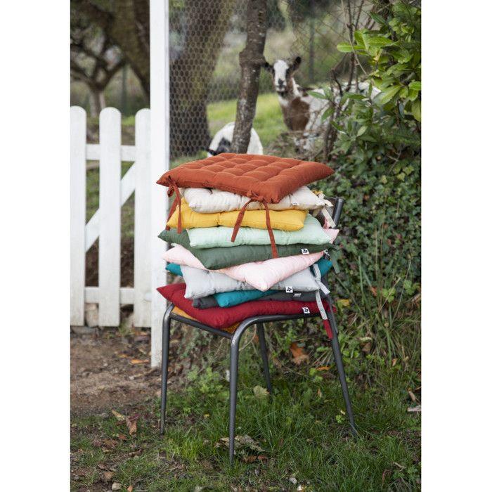 Outdoor Water-repellent and anti-UV Padded Seat "Kala" In Cotton 38 X 38 Cm Butterfly Effect - Kala Terracotta