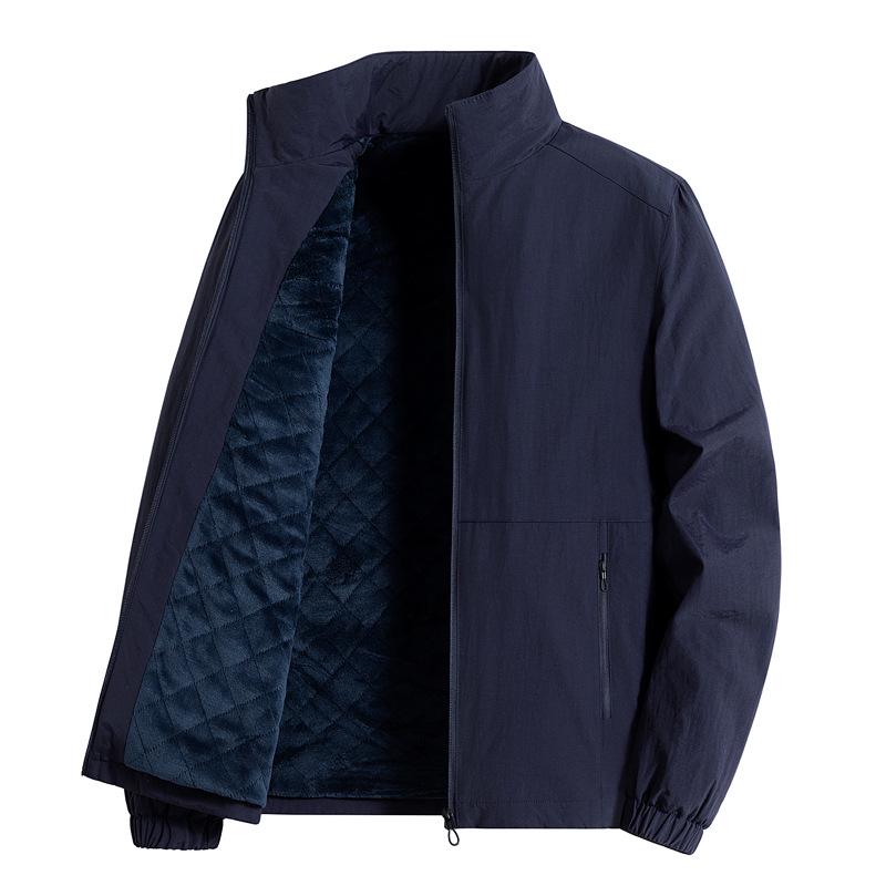 Men's Thickened Stand Collar Windproof Jacket: Autumn/Winter Casual Outdoor Workwear Ski Coat