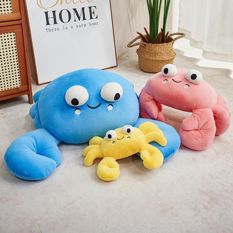Soft Little Crab Doll Plush Toy Lying Down Crab Doll Children Accompany Soothing Pillow Rag Doll