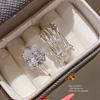 Modern Minimalist Multilayer Zircon Ring For Women With Geometric Design Gift
