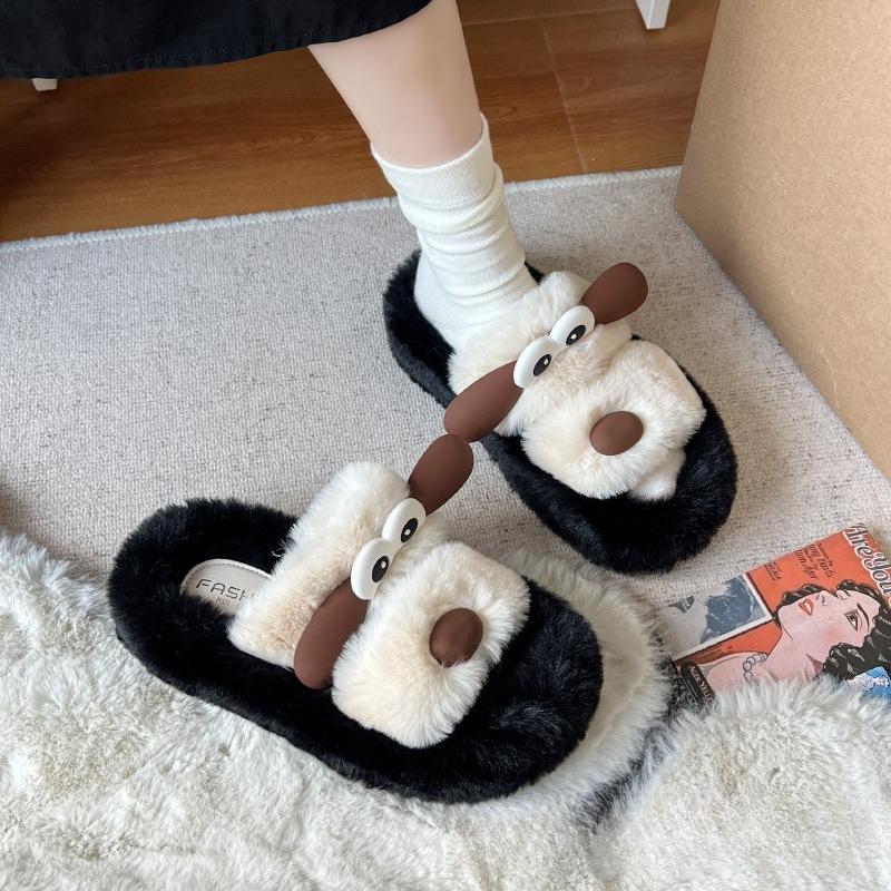 Cartoon Cute Women's Slippers Autumn Winter New Fashion Height Increase Platform Home Shoes Comfortable Plush Warm Cotton Shoes