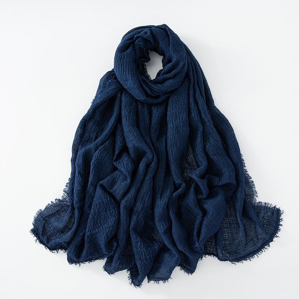 Nieuwe Katoen Linnen Gaas Sjaal Voor Vrouwen Meisjes Lente Herfst Effen Sjaals Zachte Pashmina Foulard Eenvoudige Retro Baard Wrap Sjaals