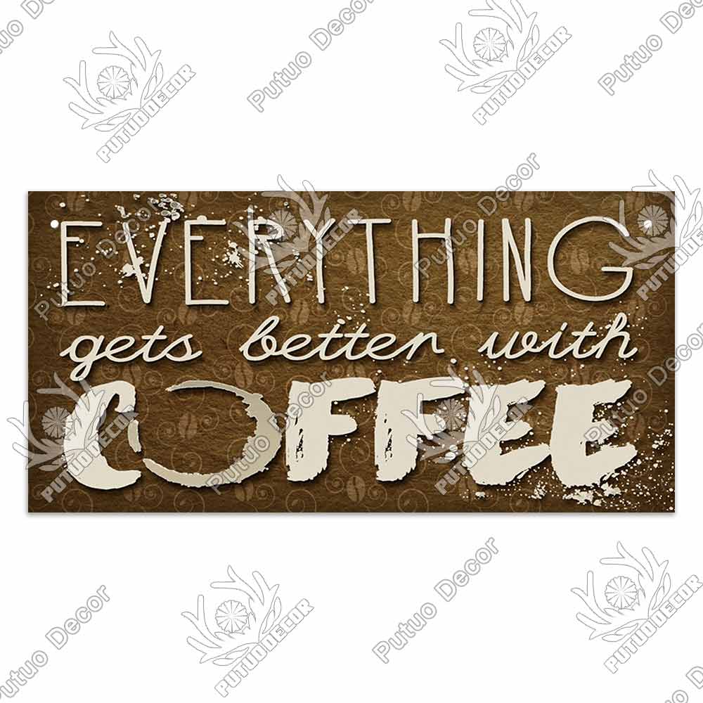 Coffee Metal Hanging Signs Decorative Plaques Door Aluminum Plaque In Home Decor Cafe Kitchen Hanging Home Decor