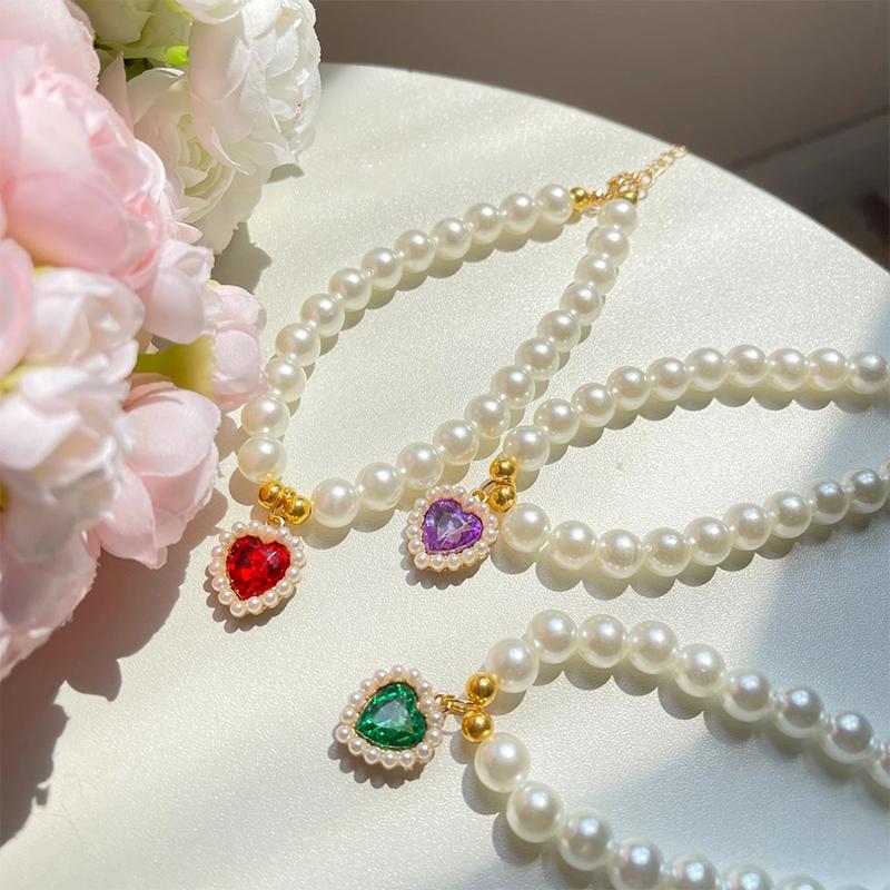 Princess Style Pet Pearl Collar For Dogs Cats - Cute Jewelry Accessory For Puppy Kitten Perfect Wedding Gift