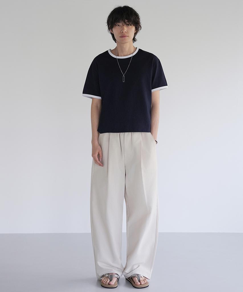 Jikeulib [2Pack] Linen-Like Elastic Waist One Pintuck Wide Pants