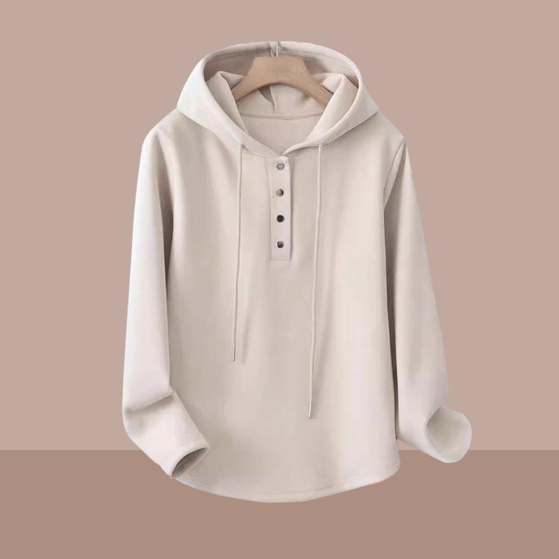 Fit Loose Hooded Pullover Chic For Women In Early Spring Season Fashionable Short Style