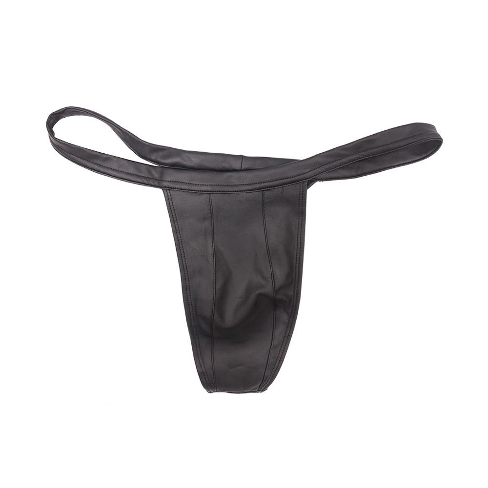 Sexy Mannen Latex Glanzend U-vormige Pouch Slipje Laagvallend G-String Gladde Thongs Kunstleer Micro T-Back Gay Kleding Grote Maten F23