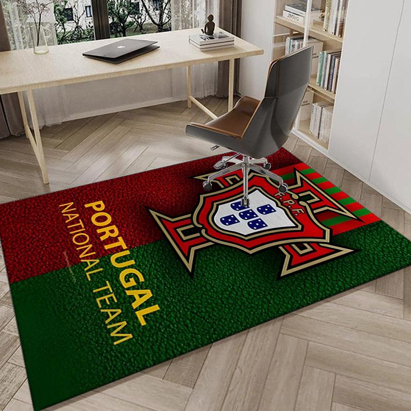 Portuguese Football Federation Crest Area Rug Office Rug, Chair Rug, Decor Carpet Livingroom Bedroom Mat, Large Size Fan Gifts Christmas Gifts