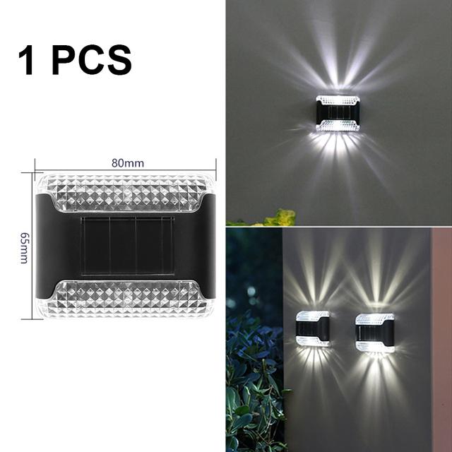 1/4/8PCS Solar LED Garden Solar Light Street Solar Light Solar Powered Fence Lights Outdoor Garden Path Waterproof Wall Lamp