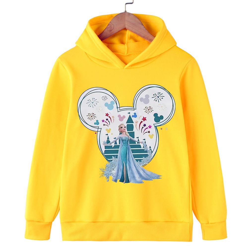 Disney Princess Elsa Printed Children's Sweaters for Boys  Girls Autumn  Winter Casual Pullover Hoodies