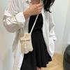 Damen Stroh Strandtasche Urlaub Handy Schultertasche Sommer Quaste Mini Umhängetasche für Lady Travel Bohemian Style