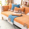 Embroidery Bear Sofa Covers Non Slip L Shape Sofa Chaise Cushions Lounge Couch Cover Universal Sofa Towel Protectors Home Decor
