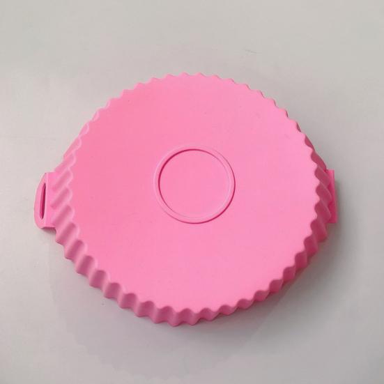 Silicone Air Fryer Liner Round Non-Stick Air Fryer Basket High-temperature Resistant Baking Pan with Oil Drain Grooves