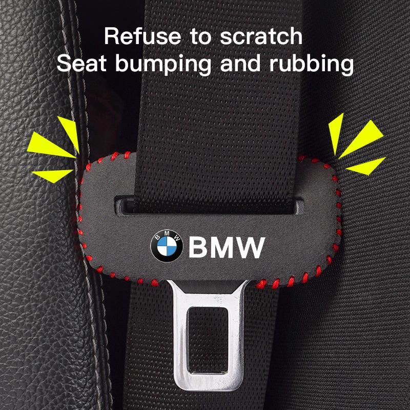BBJL7 For BMW X1 X3 X4 X5 E39 M1 M2 M3 Sticker Safety Belt Buckle Cover for Anti-collision and Anti-scratch Protection Leather Cover
