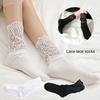 1 Paar Herbst Winter Damen Spitze Socken Netz Durchsichtig Aushöhlen Einfarbig Sexy Elastizität Mittelhohe Socken Alltagskleidung