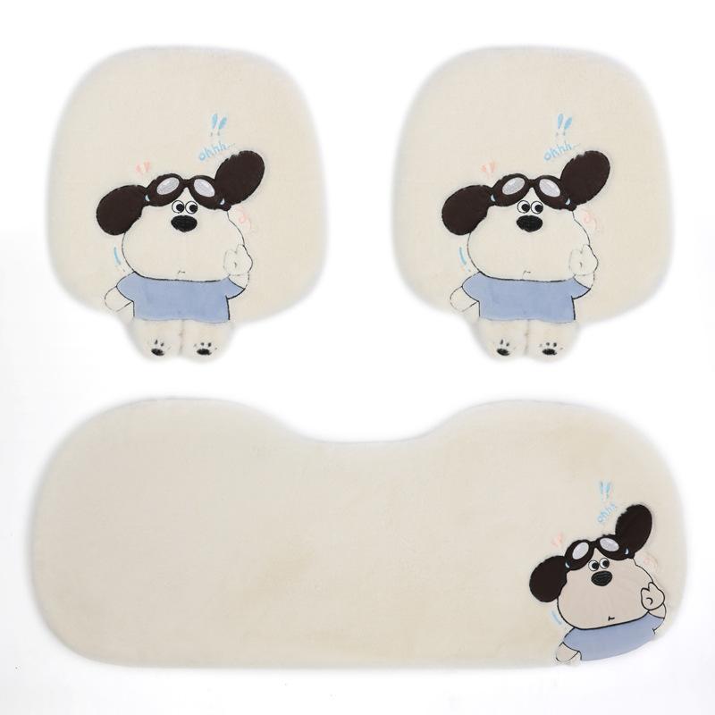 Winter Plush Keep Warm Car Seat Cushion Cartoon Car Seat Accessories Universal Soft Cushion Car Seat Cover Interior Decoration