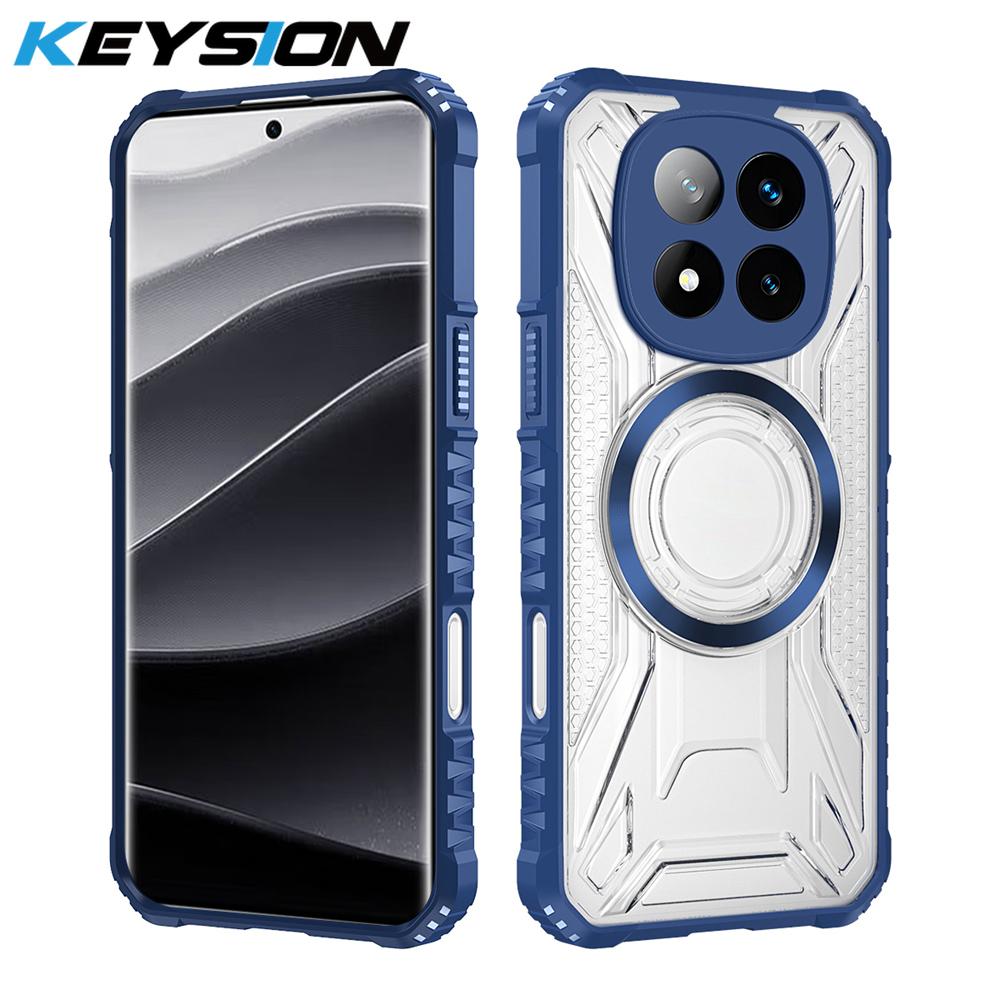 KEYSION Transparente Magnetische Hülle für Redmi Note 15 Pro+ 5G Silikon+PC Robuste Stoßfeste Handyhülle für Redmi Note 15 5G