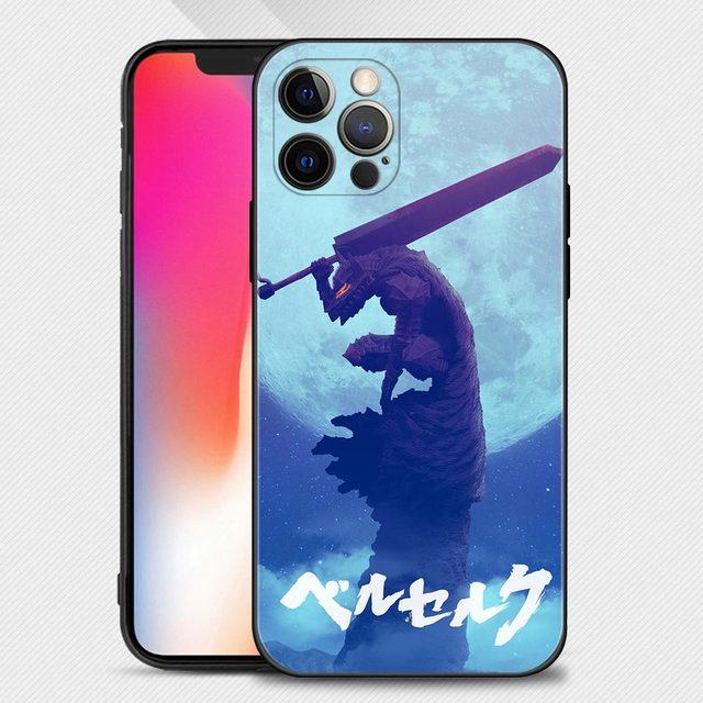 Custodia per telefono per Iphone 14 13 12 11 Pro Max Xs Max Xr X 7 8 Plus 12 Mini 6s Silicone Capa Black Shell Berserk Guts Anime