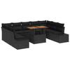 Garden Dining Set with Cushions 10 Pcs Black and Brown