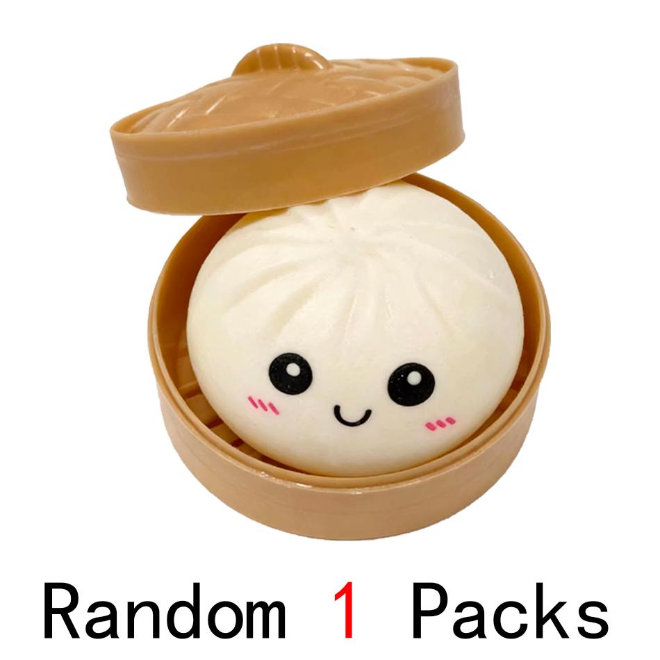 White Simulated Dumpling Cha Siu Bao Stress Balls Reusable High Rebound Decompression Toys Home Decoration Unique Birthday Lovely Gift