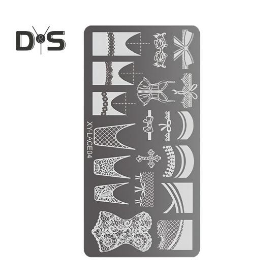 Stempelplaten Set Strikken Bloemen Kant Design Manicures Decoratie Metalen Plaat Transfer Zoete Serie Sjabloon