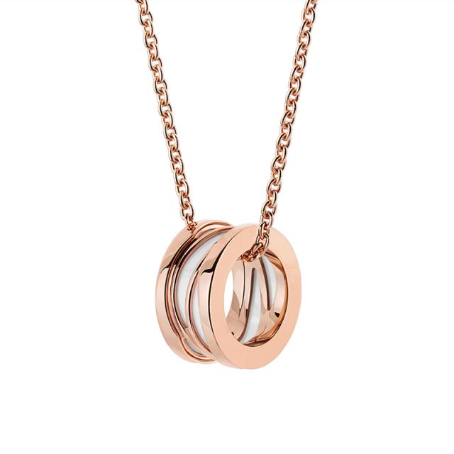 European And American Sterling Silver S925 Gold -Plated Spring Necklace Hollow Black And White Shell Pendant