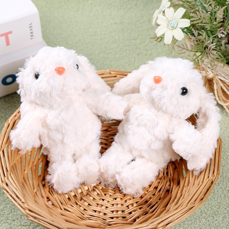 Cute Hanging Ear Bunny Plush Keychain Long-eared Rabbit Plushie Doll Stuffed Animal Backpack Pendants Women Gift Car Key Chain