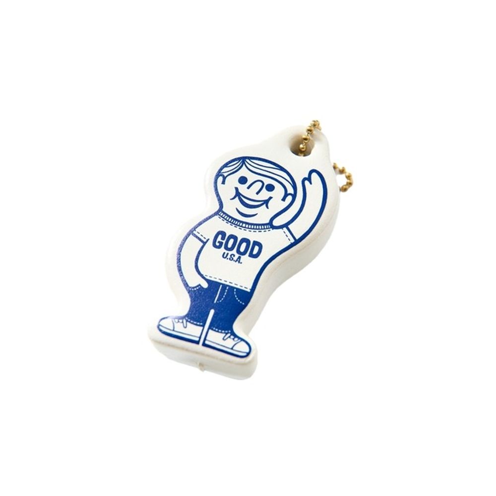 GOOD ON Boy Keychain - White