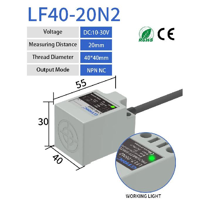 GTRIC TL-N20MC1 Inductive Proximity Sensor 3-wire IP67 Sensing Distance 10mm Square Metal Switch NPN PNP NO NC 10-30VDC