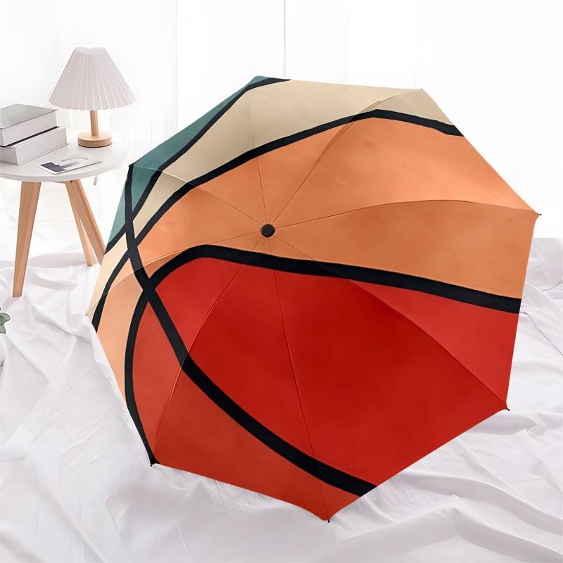 1pc Basketball Sport Automatic Open 8-Rib Windproof Umbrella, Travel & Commuting, Suitable for All Seasons, Lightweight Portable 134