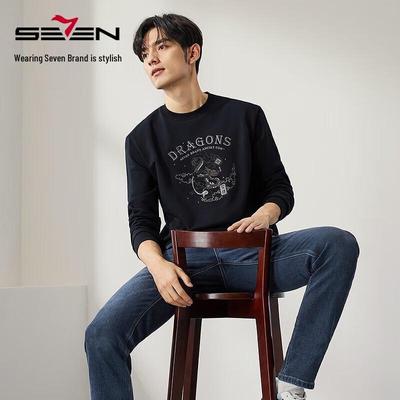 Brand Men's Embroidered Crew Neck Sweatshirt