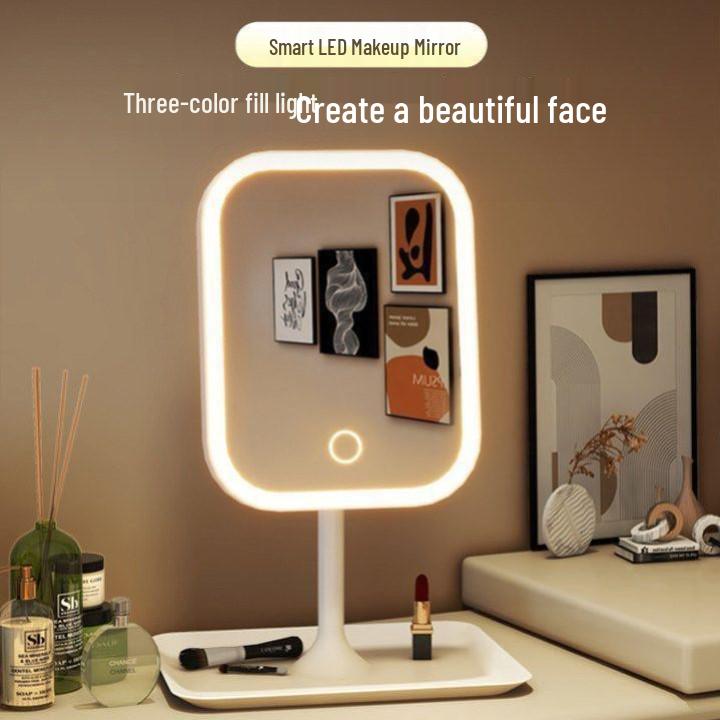 LED Smart Schminkspiegel mit Lichtern - Schminktisch oder Schreibtisch für Mädchenzimmer oder Studentenwohnheim