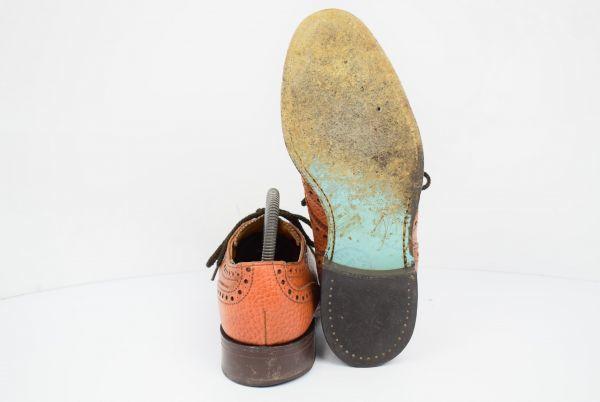Made In England / ARCO Safety Footwear Steel Toe Leather Wingtip Shoes Brown /6 / 24.5-25.0cm/ Goodyear Welt(USED)