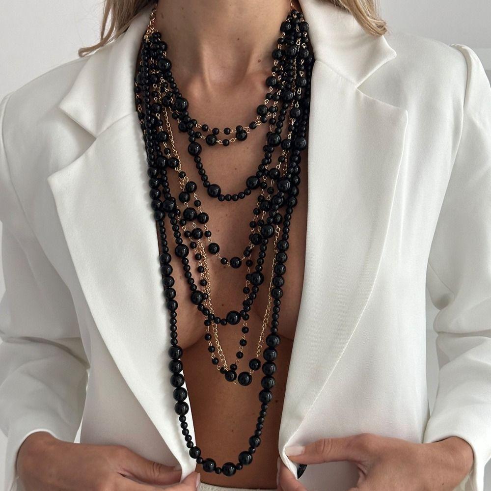 Baroque Multilayer Pearl Necklace Bohemian Style Bridal Jewelry  Party Accessories