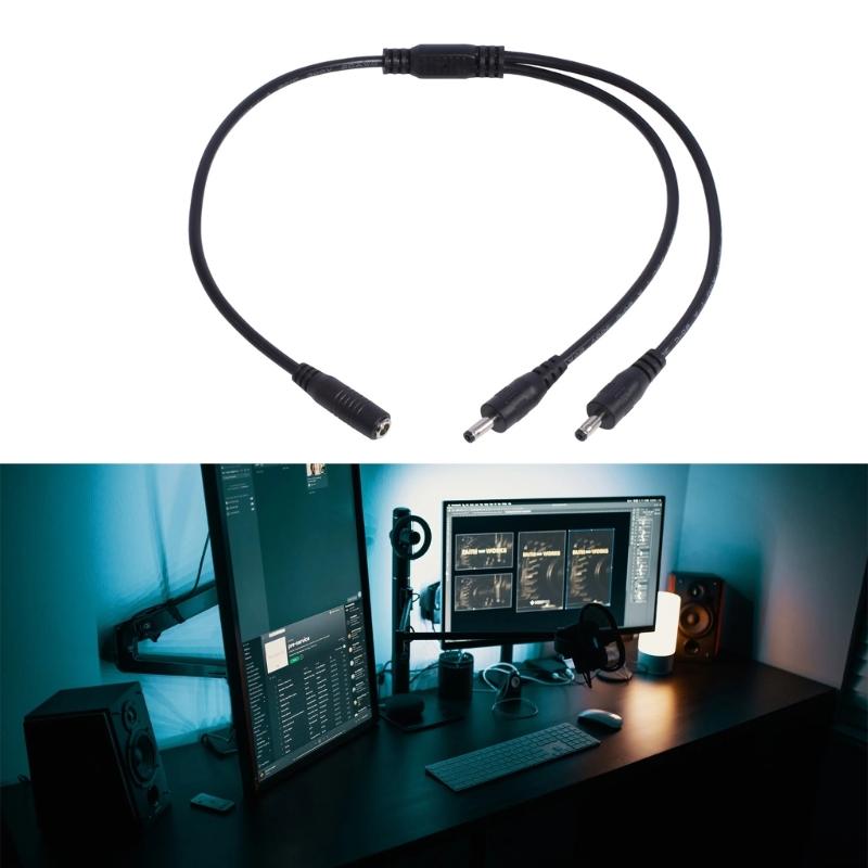 3.5mm x 1.35mm DC Barrel Plug Splitter Adapter Cable, 1x Female Plug to 2x Male or 4x Male Jack Charging Cord Wire