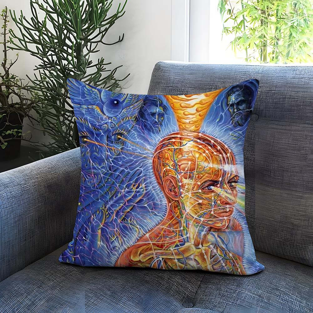A-Alex GreyS Kunst Kussenhoes Comfortabele Omkeerbare Kussenhoes Ideaal voor Auto Bank Slaapkamer & Meer
