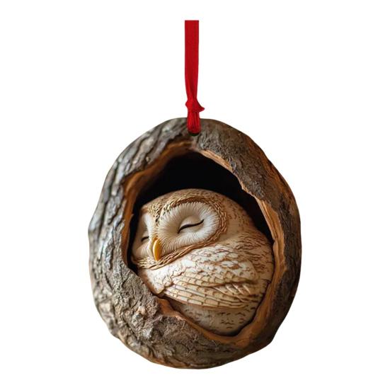 Christmas Animal Ornament Cartoon Forest Animal Hanging Decoration 2D Flat Acrylic Pendant for Christmas Tree Decor