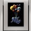 Toile d'art de dessin animé de voyageur spatial, affiches et imprimés, peintures sur toile d'astronaute abstraites sur le mur, images d'art pour chambre d'enfants
