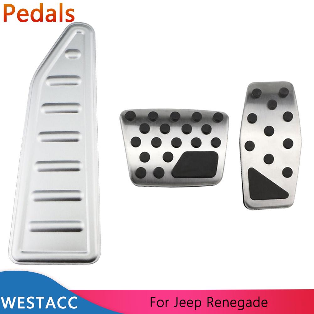 Car Pedals Accelerator Gas Brake Foot Rest Pedal Protective Cover for Jeep Renegade 2014 - 2022 Parts Interior